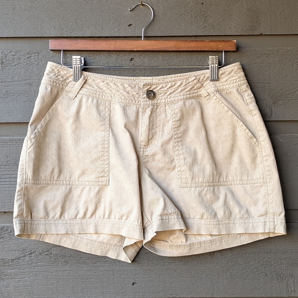 Ascend Casual Utility Trail Hiking Shorts Size 2 Cream Khaki Stretch Cotton